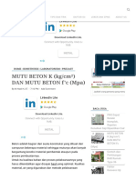 MUTU BETON K (KG - CM ) DAN MUTU BETON F'C (Mpa) - Ilmu Beton