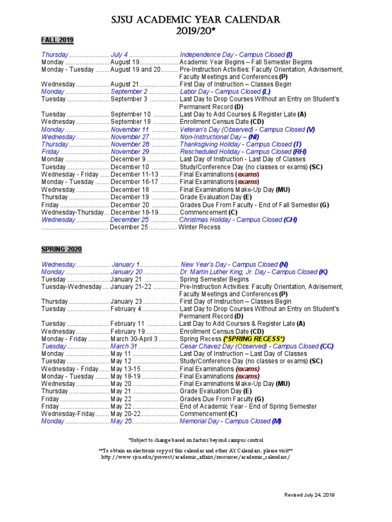 Academic Calendar AY 2019-20 | PDF | Academic Term | Schools