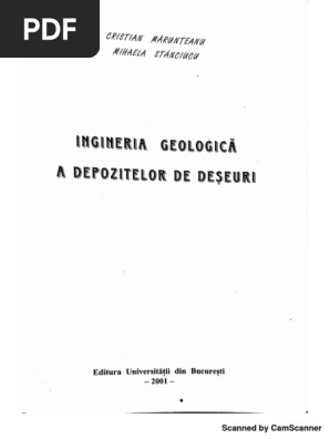 Ingineria Geologica A Depozitelor De Deseuri C Marunteanu Pdf