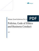 Minjar Policies, Code of Ethics and Business Conduct