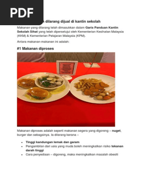 11 Makanan Kantin Dilarang Dijual Di Kantin Sekolah Pdf