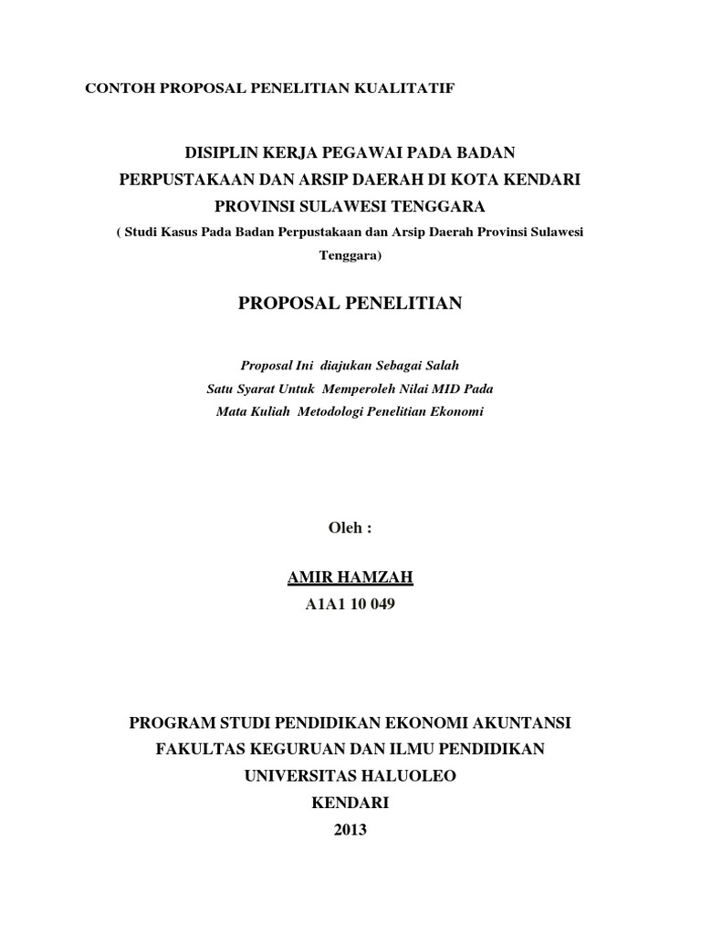 Contoh Proposal Penelitian Kualitatif