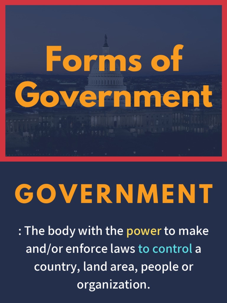 Forms of Government Dictatorship Democracy