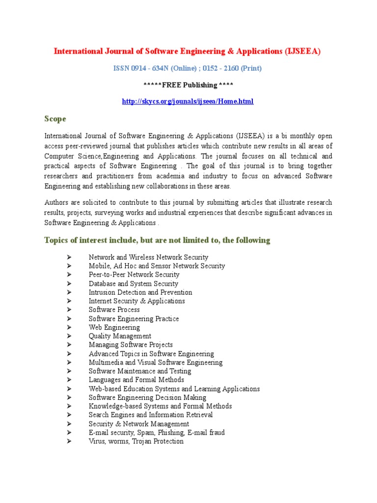 Software Engineering Research Hub | PDF | Academic Journal | Computer ...