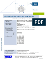 European technical approval ETA-10/0182 of 25 April 2013 