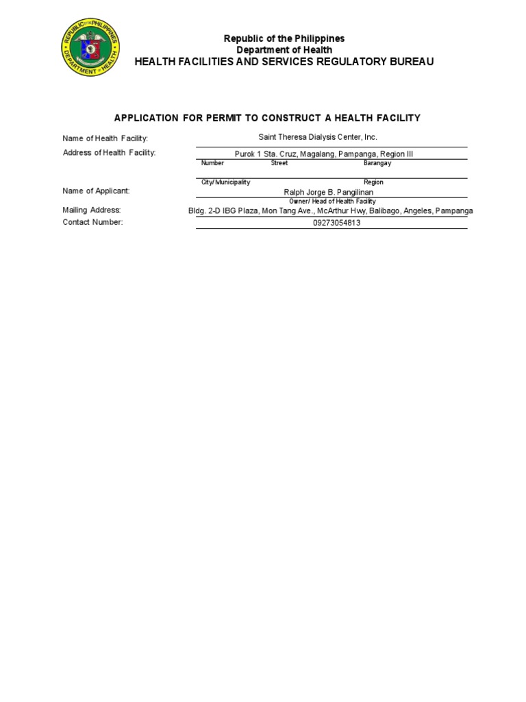 Health Facilities and Services Regulatory Bureau: Republic of The ...