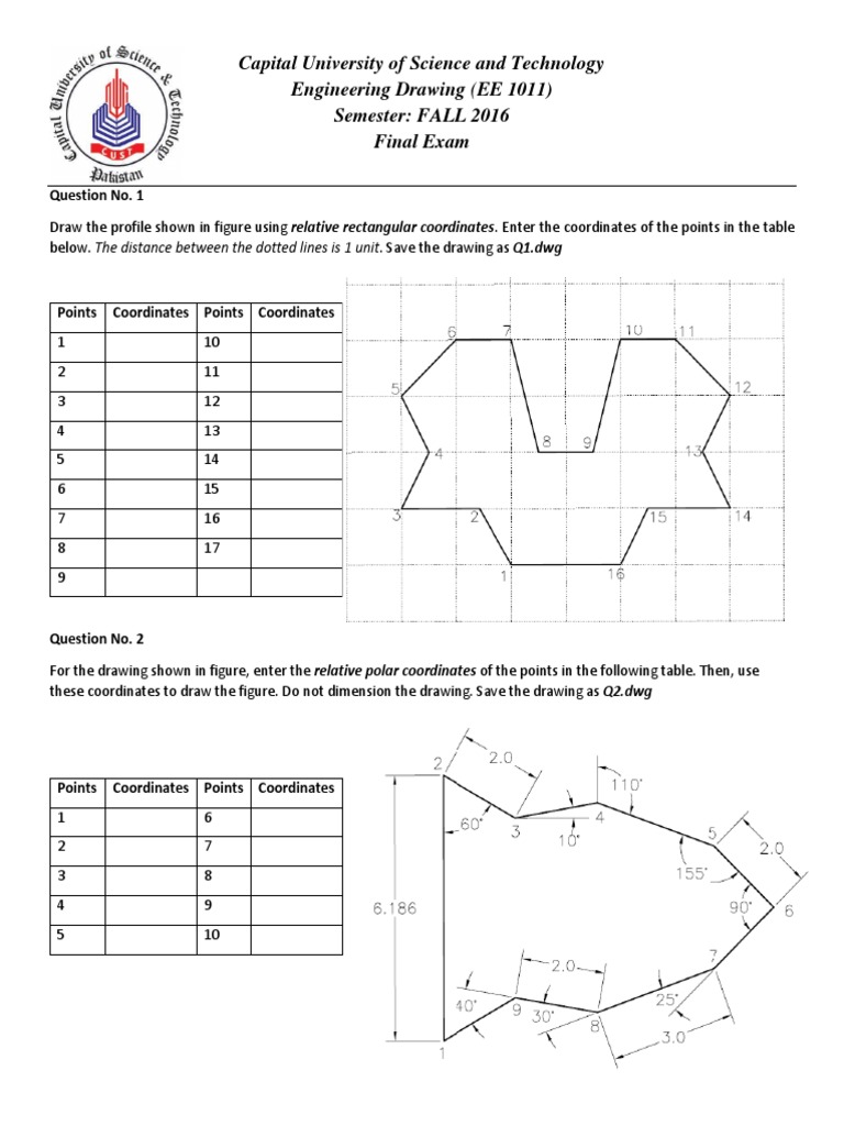 Capital University of Science and Technology Engineering Drawing (EE ...