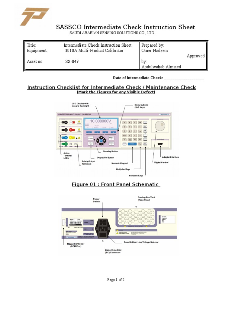 SASSCO Intermediate Check Instruction Sheet | PDF | Computers