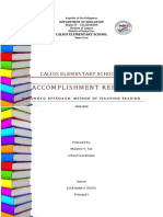 Accomplishment Report in Reading Program Sy-2018-2019