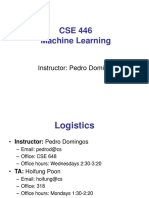 CSE 446 Machine Learning: Instructor: Pedro Domingos