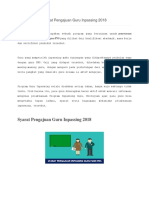 Syarat Pengajuan Guru Inpassing 2018