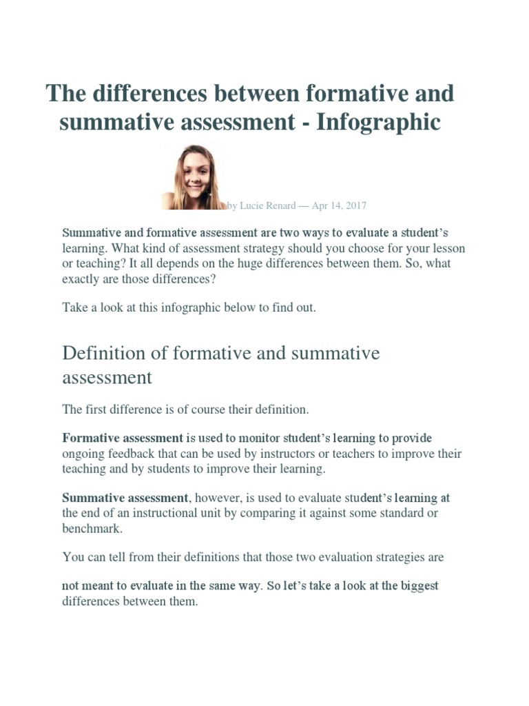 Formative vs. Summative Assessment Explained | PDF | Educational ...