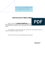 cert of employment