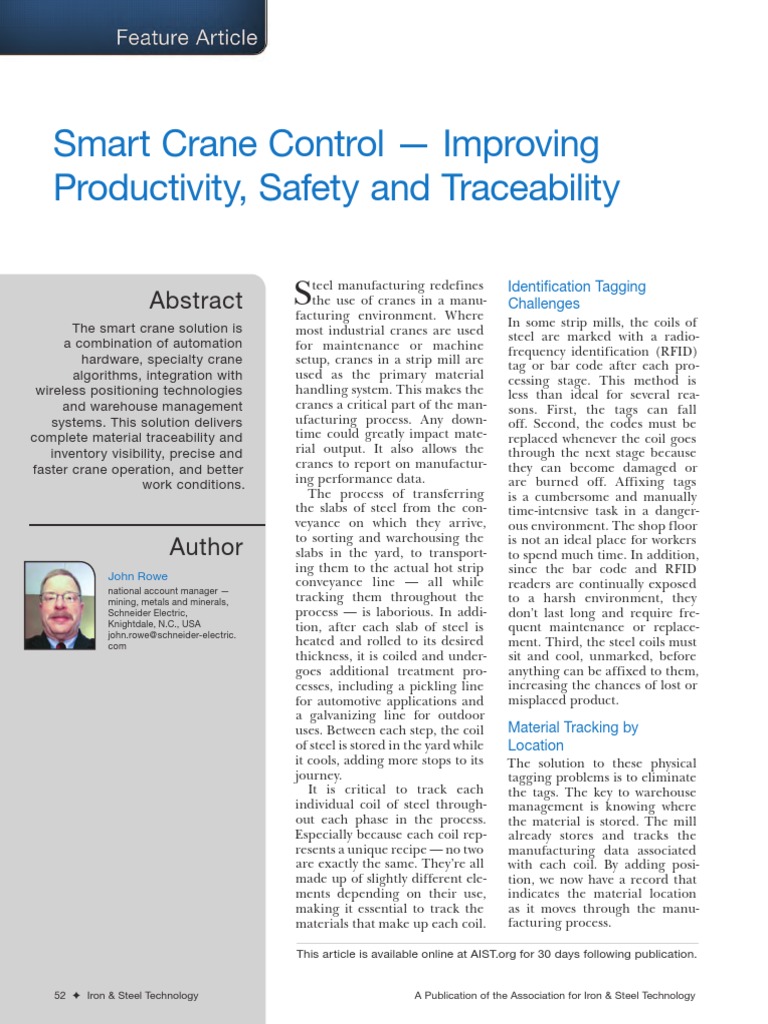 Smart Crane Solutions for Steel Mills | PDF | Crane (Machine) | Automation