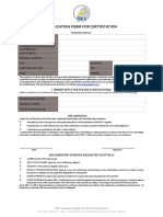 Application Form For Certification: Version 1/2014