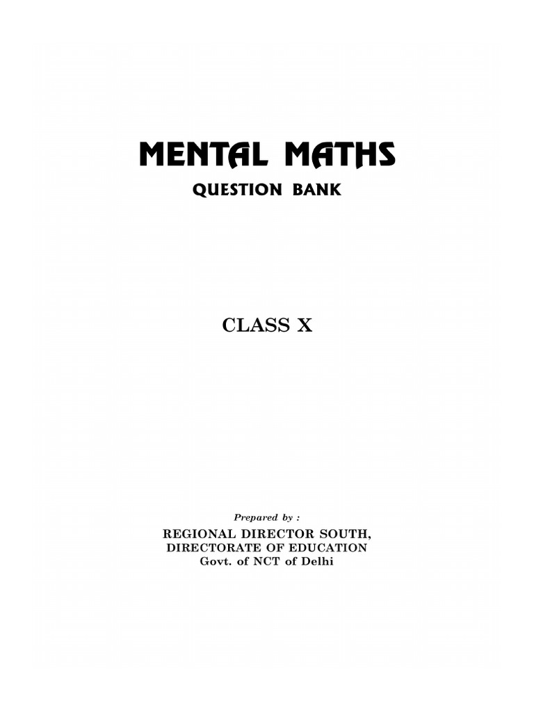 Mental Maths 10 English | PDF