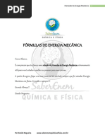 Física Fórmulas de Energia Mecânica