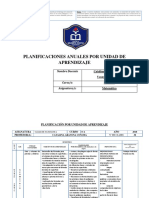 Planificación Por Unidad de Aprendizaje Taller de Matematica Octavo