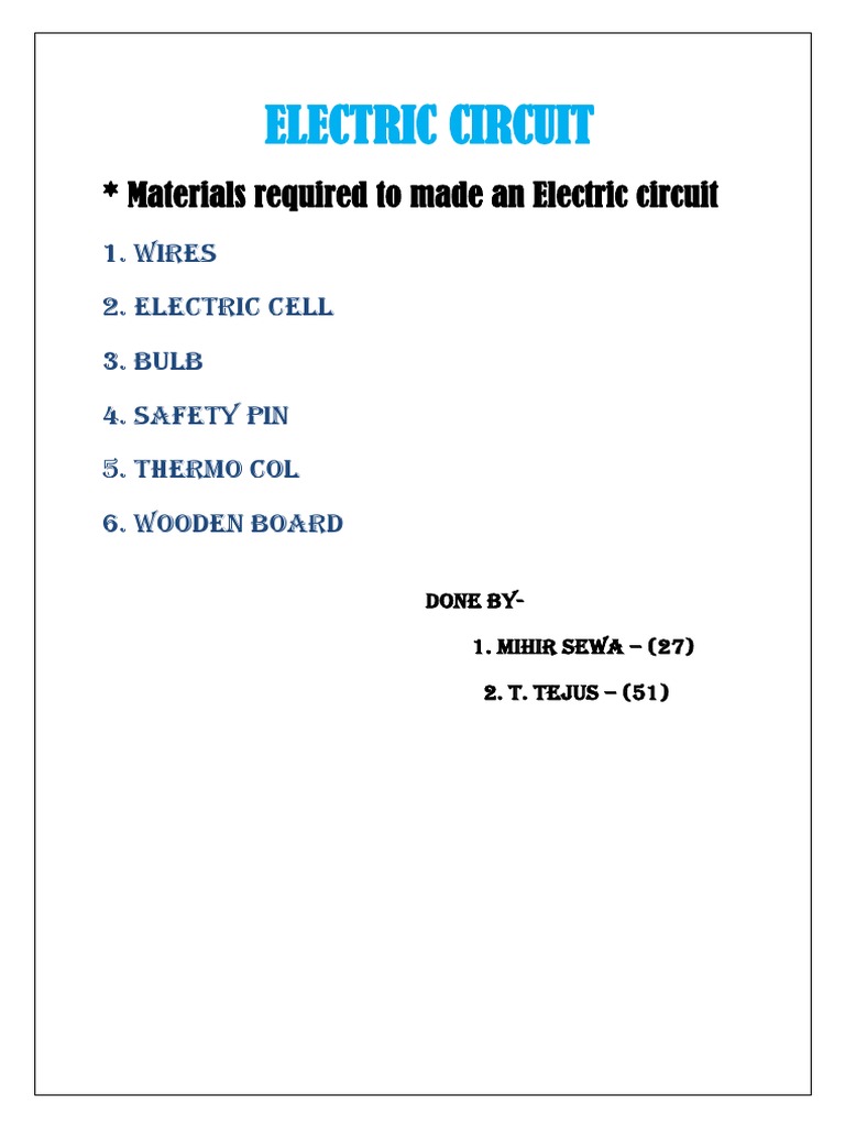 Electric Circuit Materials Guide | PDF
