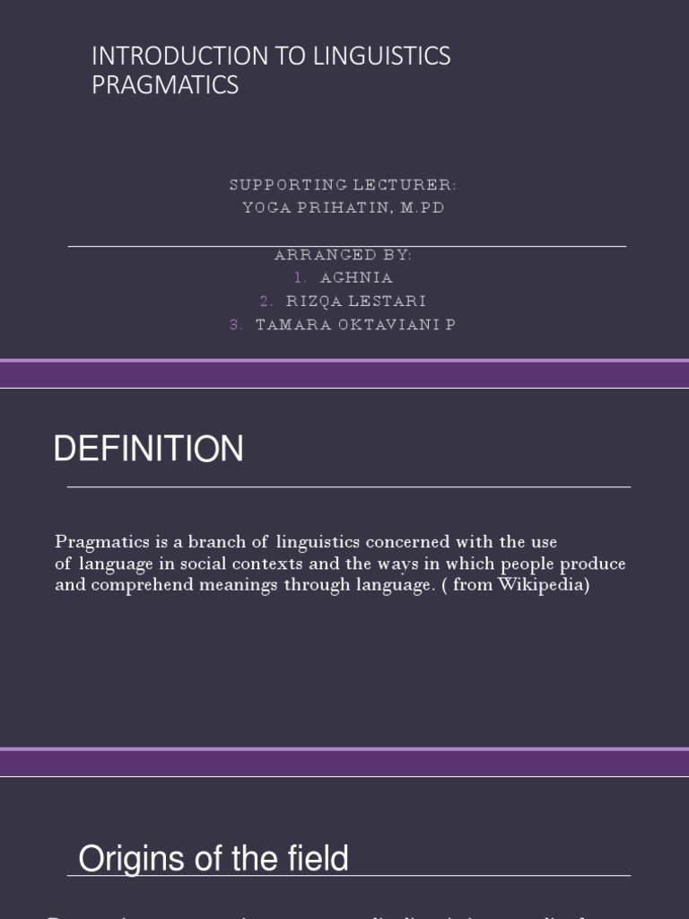 Understanding Pragmatics in Linguistics | PDF