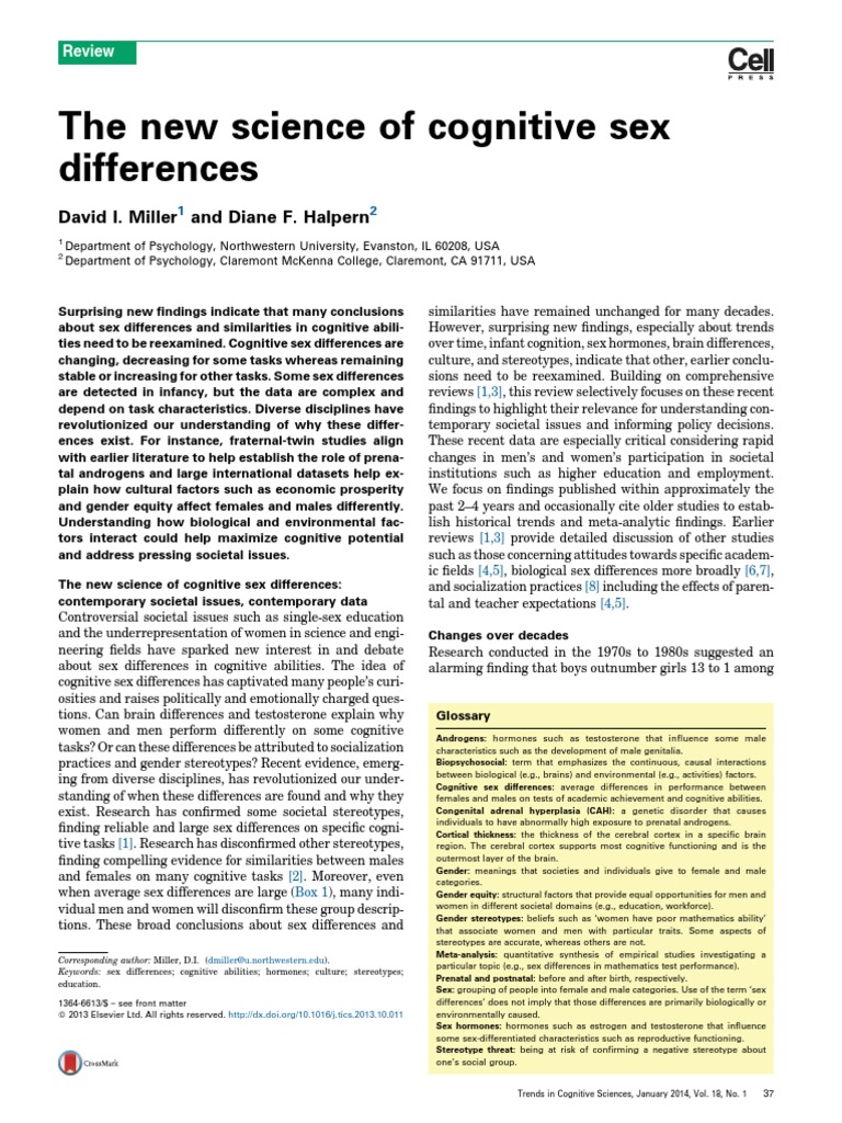 Cognitive Sex Differences Explained | PDF | Gender | Gender Studies