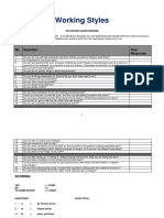 Drivers Working Styles Questionairre and Summary