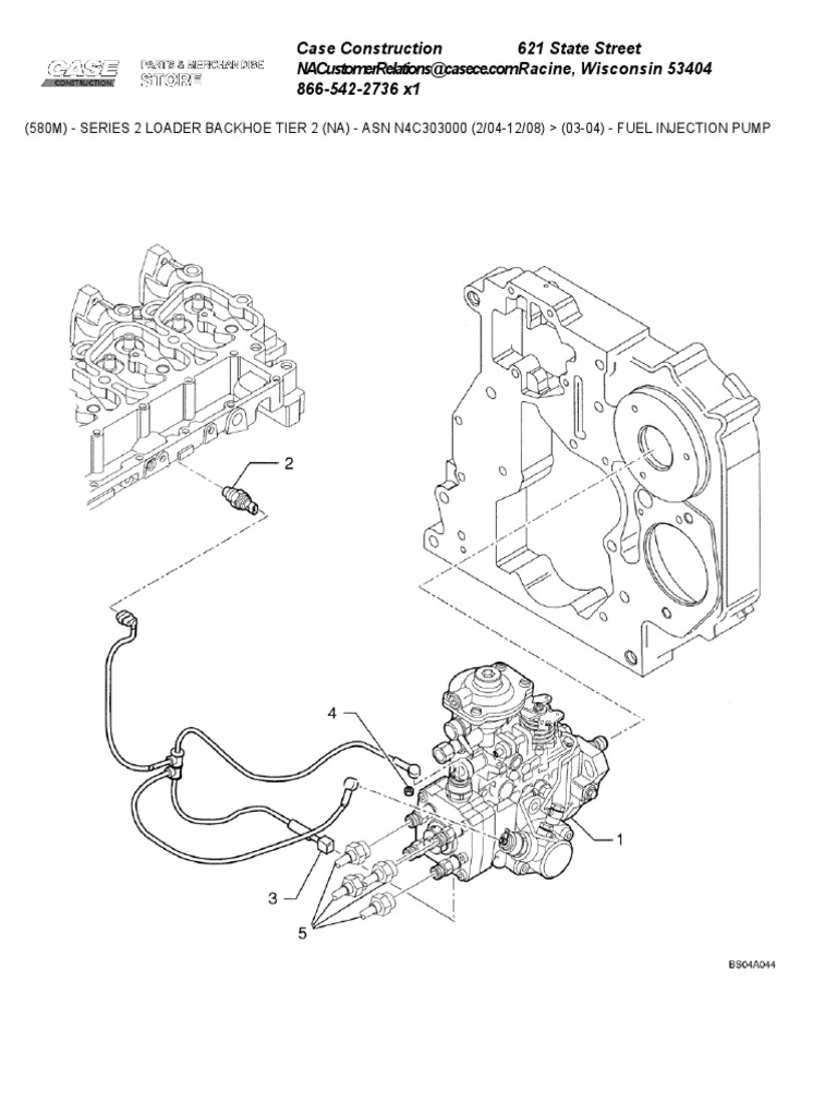Case 580M Fuel Injection Pump Details | PDF | Fuel Injection | Vehicles
