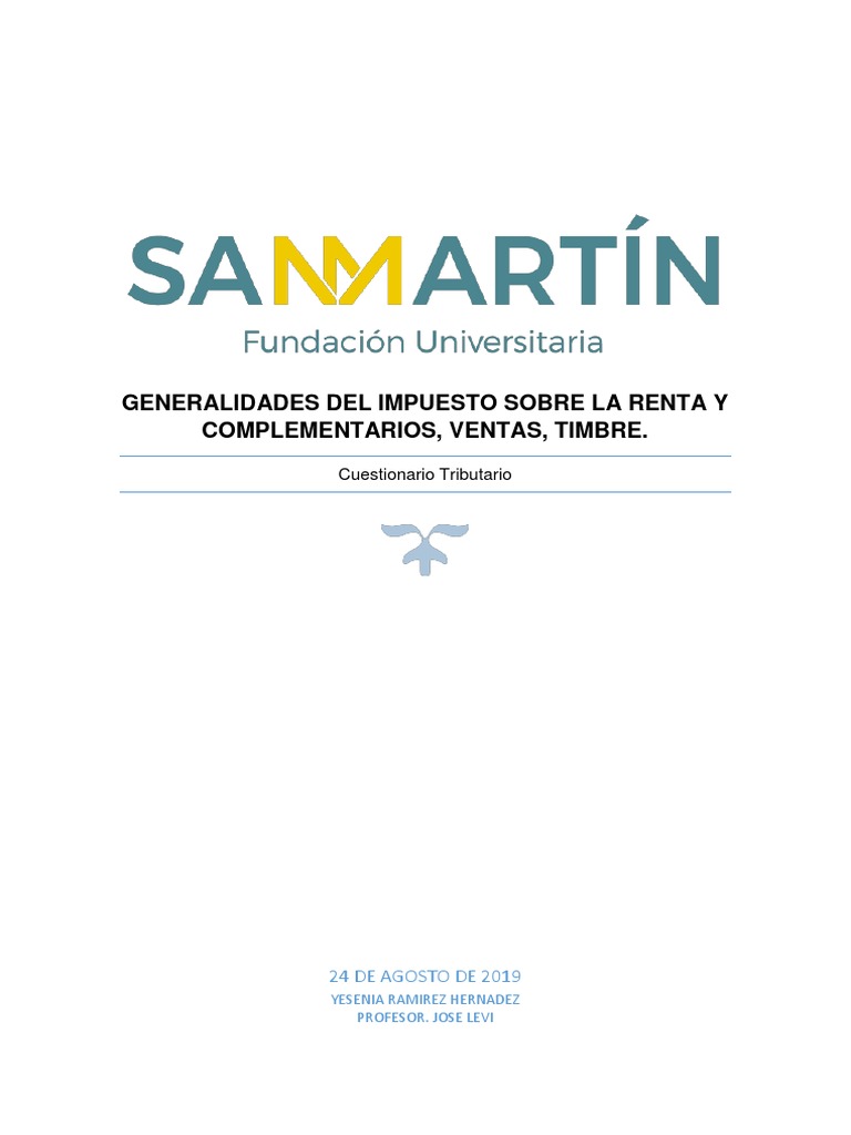 Cuestionario Tributaria | PDF | Impuesto sobre la renta | Impuestos