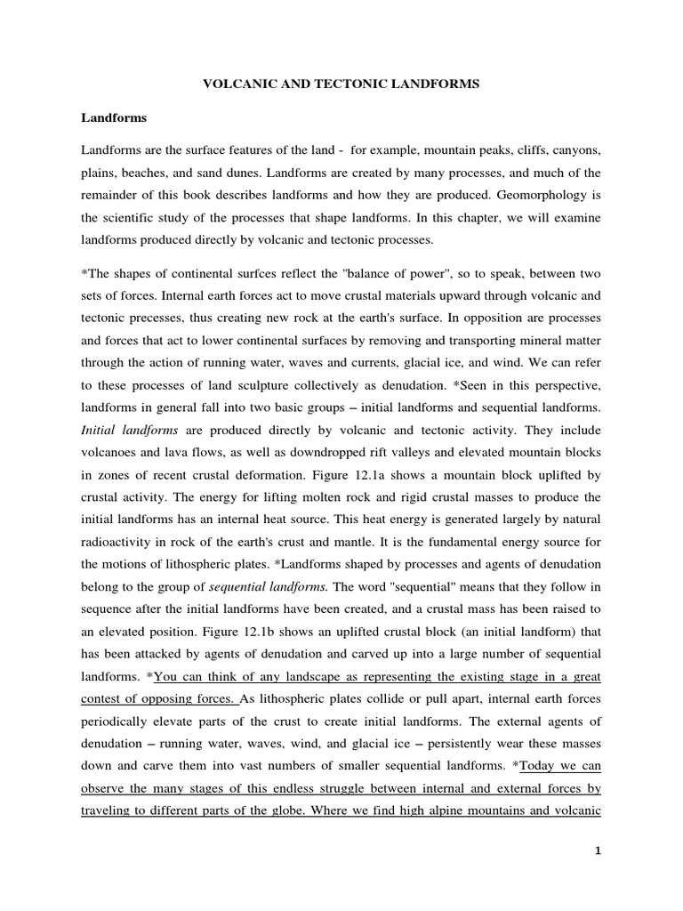 Volcanic Landforms and Their Types | PDF | Volcano | Lava