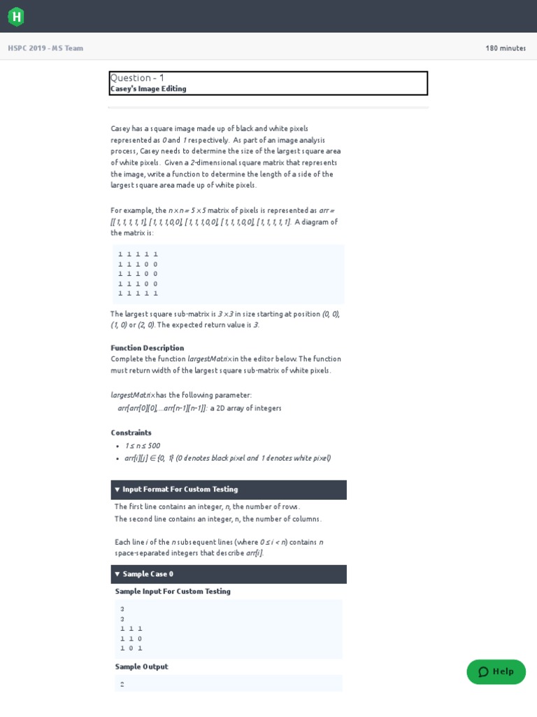 HSPC 2019 Middle School Questions | PDF | Function (Mathematics ...