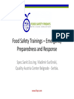 Food Safety Trainings Emergency Preparedness and Response