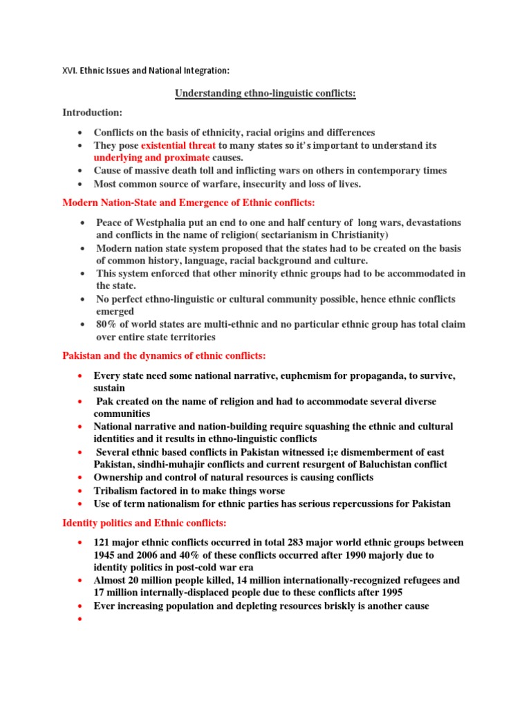 Ethnic Issues Notes | PDF | Ethnic Groups | Nation State