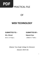 Practical File: Web Technology