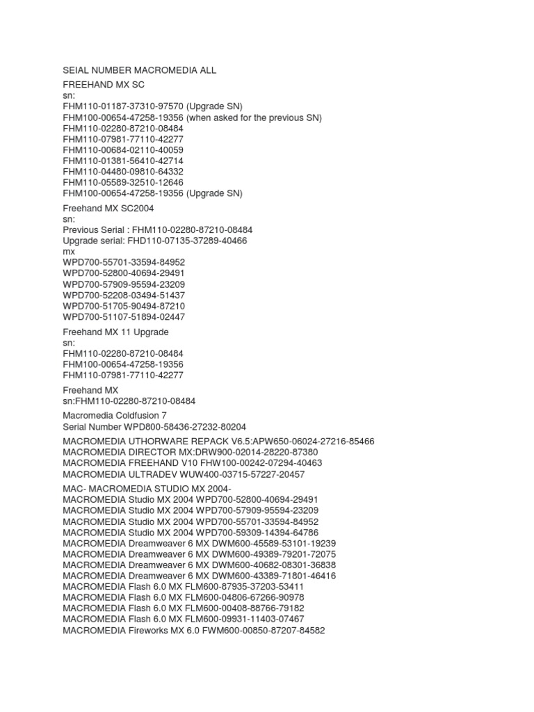 Macromedia Flash Mx Serial Key