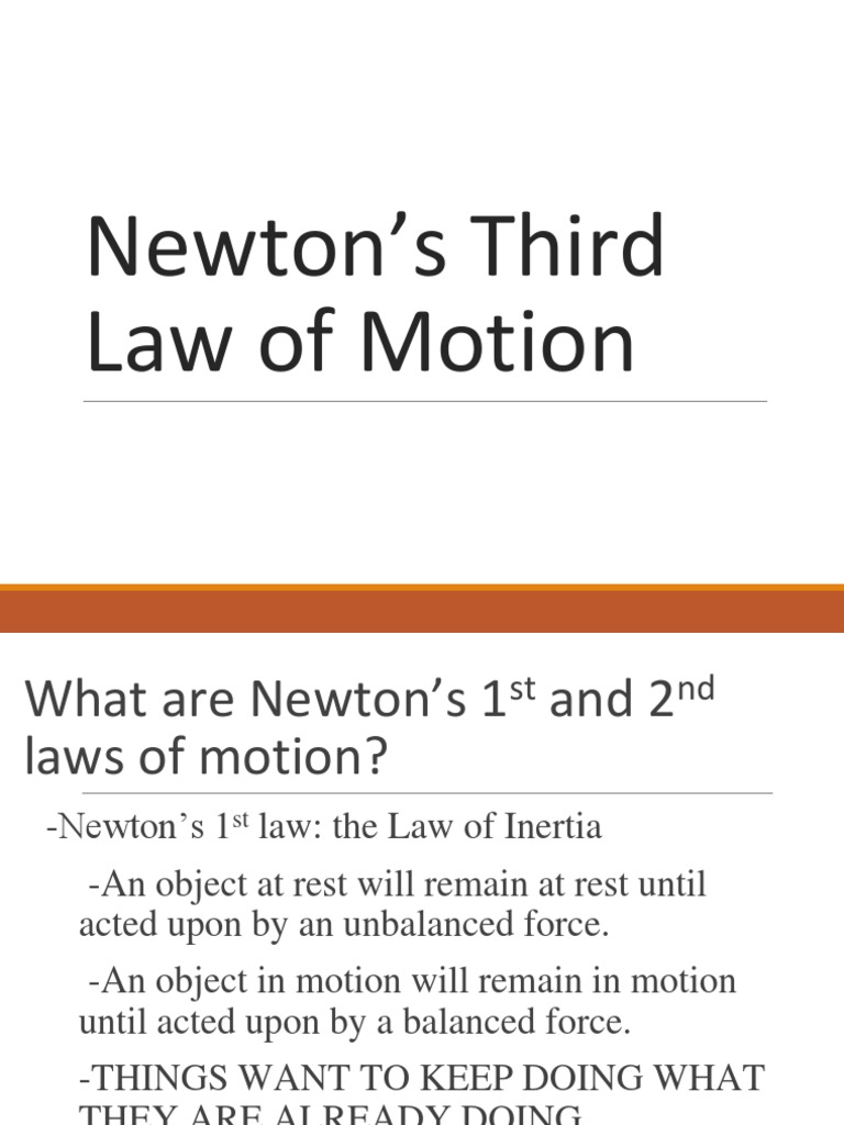 Newton Third Law | PDF | Science & Mathematics