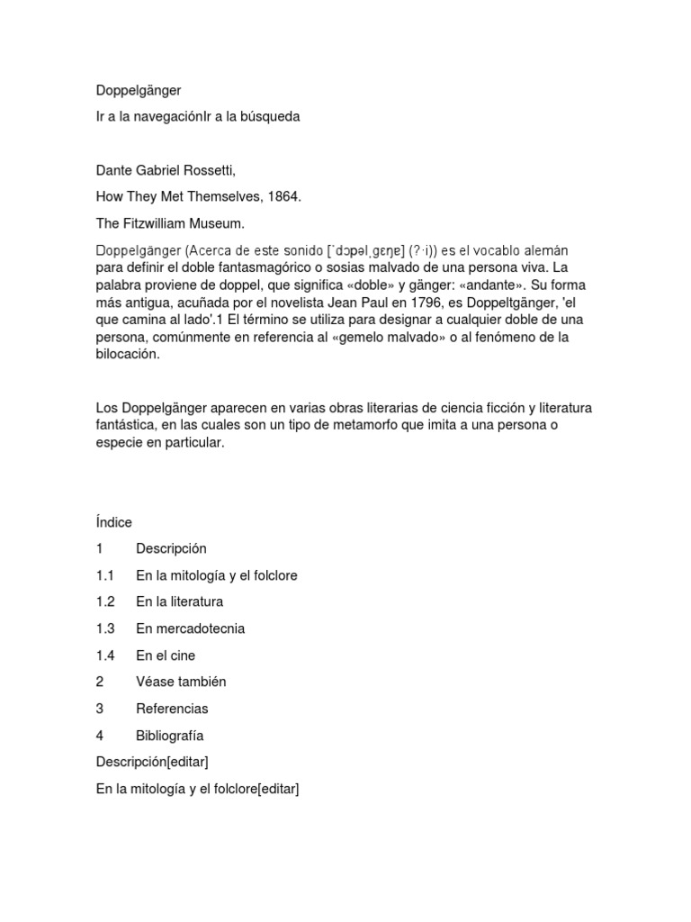 Significado y mitología del Doppelgänger | PDF