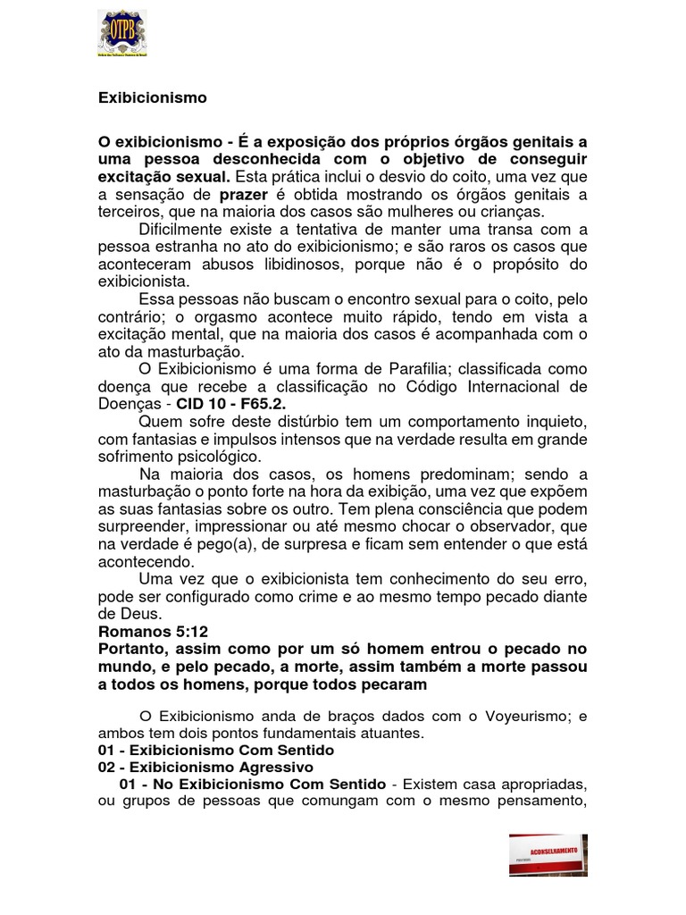 Exibicionismo PDF Masturbação Relação sexual imagem