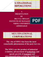 Multinational Corporations: A Presentation BY Dr. P. K. Chugan Institute of Management Nirma University Ahmedabad