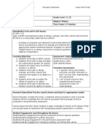 Concordia University Nebraska Education Department Lesson Plan Format