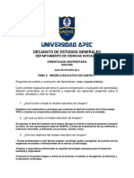 Guia 2, Tema II, Cuestionario Analitico Sobre El Modelo Educativo de Unapec