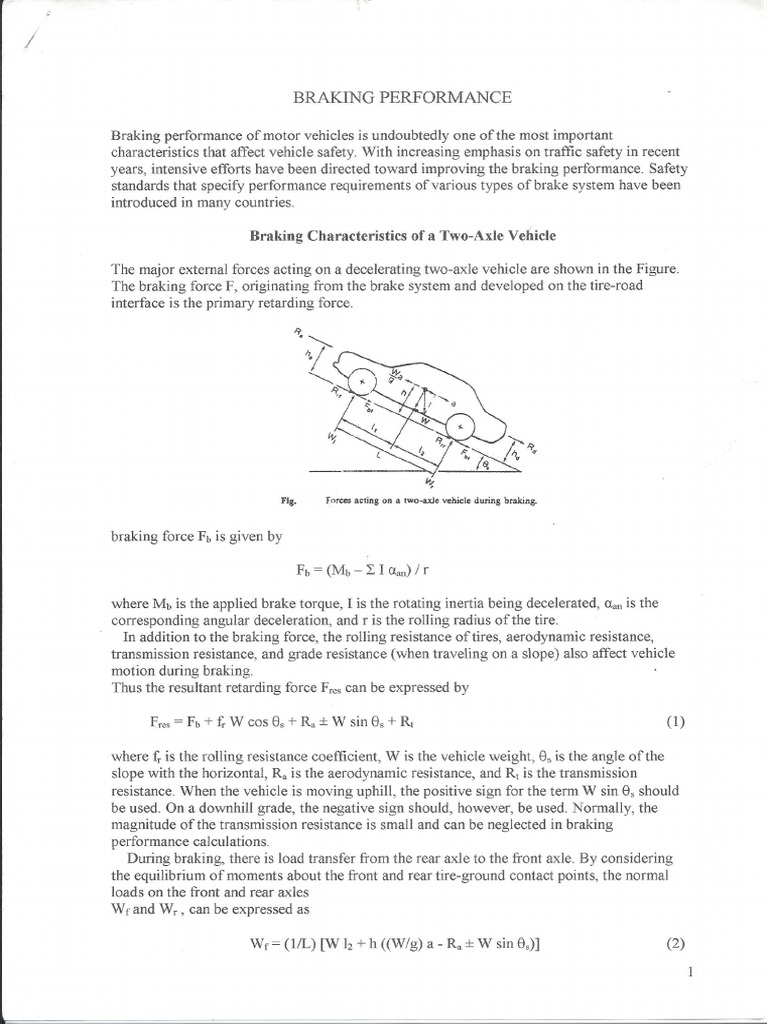 Brake Performance PDF | PDF