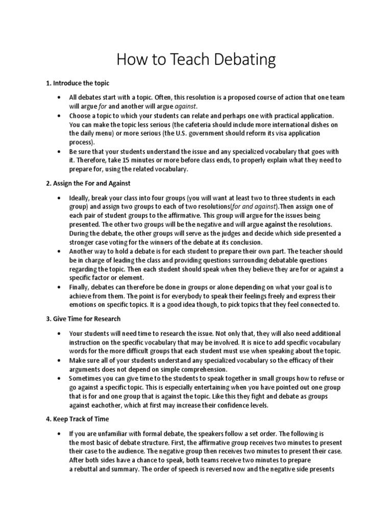 How To Teach Debating | PDF | Epistemology | Human Communication