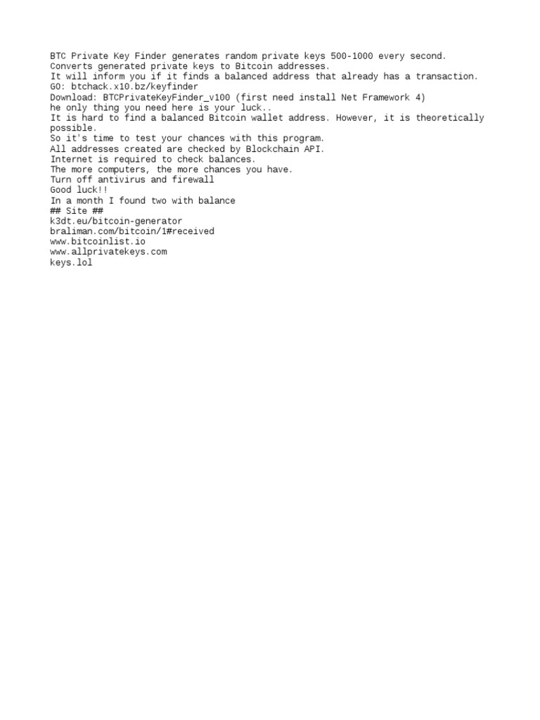 BTC Private Key Finder for Balanced Wallets | PDF | Games & Activities