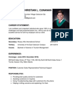 Renzo Jay Christian L. Cunanan: Career Statement