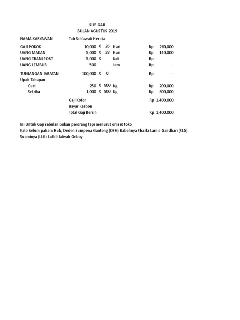 Slip Gaji Slg