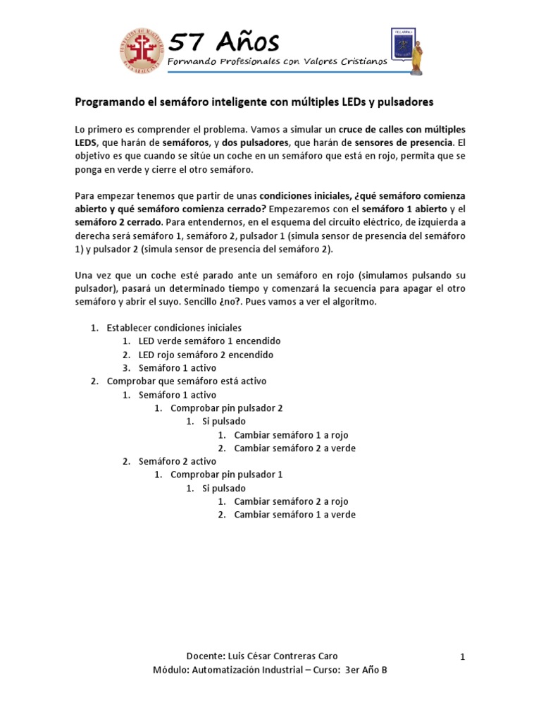 Programando Un Semáforo Inteligente Con Múltiples Leds Y Pulsadores