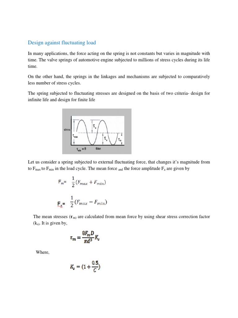 Designing Helical Springs for Load Variations | PDF | Stress (Mechanics ...