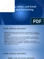 Memo, Letter, and Email Formatting