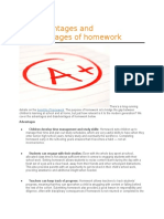 The Advantages and Disadvantages of Homework