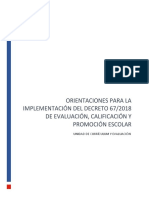 Orientaciones para La Implementación Del Decreto 67 2018 de Evaluación Calificación y Promoción Escolar